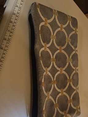 Decorative Gray and Gold Patterned Zipper Pouch 8x14 And 4x6 Mini Pouch